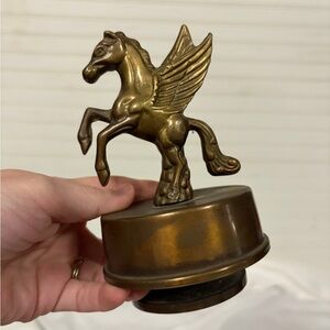 Vintage Brass Pegasus Horse Musical box Spinning Statue Figurine